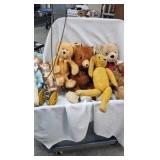 Vintage Dolls and Bears and Push Toy w/bell