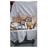 Vanity Components with Tea set and misc