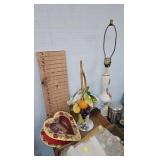 Handcrafted Fruit Motiff Vase, Lamp, ETC