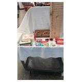 Coca Cola Napkins, tins, wood décor sign, wallets