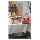 Coke Snow Village Billboard, Decorative Bench, Trays and Misc