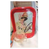 Coca Cola Trays, bottles, Glasses, Pewter Collectible