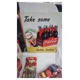Coke Picture, Bottles, Bucket, Tins,