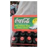 Vintage Coke Bottles with 2001 Holiday Dual Classic Carrier