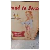 Miller High Life, Metal Sign with Server