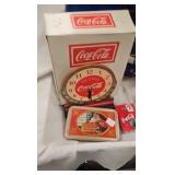 Coke Clock, Pitcher, Bottles, Cards