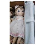 Porcelain Dolls ad tea set with vanity items