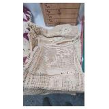 Lap Quilt-Crochet Doilies-Christmas Decorations