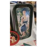 Coca Cola Trays and Nostalgic Metal Sign