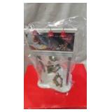 Coke Bear Figures, Snow Village Billboard- Soda Fountain