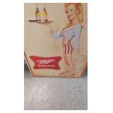 Miller High Life, Metal Sign with Server