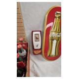 Coca Cola Themometer, Bottle Opener, 4 cases bottles