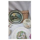 Ruffled Table Vase, Various Vintage Dishes