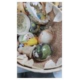 Vintage Easter Lot with Glass Woven Basket
