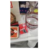 Coke Clock, Pitcher, Bottles, Cards