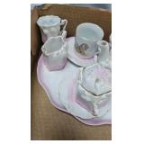Tea Set and Green Stemmed Glasses