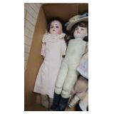 Porcelain Dolls ad tea set with vanity items