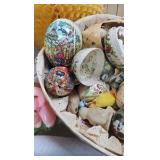 Vintage Easter Lot with Glass Woven Basket