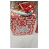 Coke Bear Figures, Snow Village Billboard- Soda Fountain