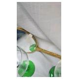 Tea Set and Green Stemmed Glasses