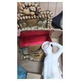 Vanity Components with Tea set and misc