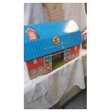 Meadow Lane Farm Tin Lith Barn and Die Cast Toy