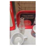 Coke Trays, Coke ERA mugs w/boxes
