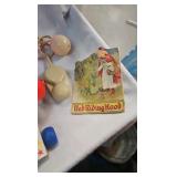 Vintage Tin Lith Bucket and Watering Can-Rubber Toys