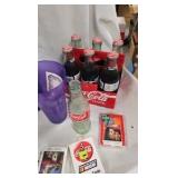 Coke Clock, Pitcher, Bottles, Cards