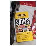 Coke Clock, Goblet, Tin, and Books