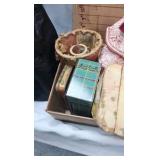 Vintage Baxes, doll, lampshade