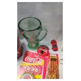 Coca Cola Die Cast, pewter mug, tins, glass, yo-yo etc