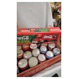 Coke Wood Case, Bottles, Cans, 1998 Holiday Carrier