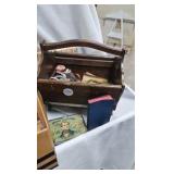 Vintage Wood Blocks, Sewing Box, Handkerchiefs, etc