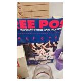 Coke Clock, Pitcher, Bottles, Cards