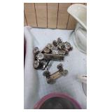 Ruffled Table Vase, Various Vintage Dishes