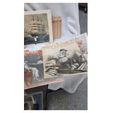 Vintage décor bowl, Doll, Snowman, Wall Shelf/planter