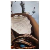 Vintage Chandelier and basket lot