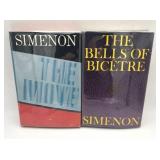Two Georges Simenon First American Edition Harcover Books - "The Bells Of Bicetre" and "The Move"