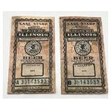 Vintage Lot of Two State of Illinois Beer Tax Case Stamps (Used)