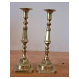 Lot of (2) Brass Candle Holders 10"