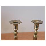 Lot of (2) Brass Candle Holders 10"