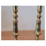 Lot of (2) Brass Candle Holders 10"