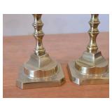 Lot of (2) Brass Candle Holders 10"