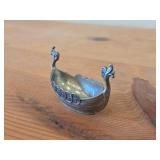 Vintage Viking Ship Norsk Tinn Pewter Salt Cellar