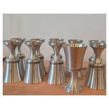 Vintage Pewter Water Pitcher and Goblet Set of 10 by Astri Holthe (Norway)