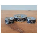Lot of (3) Vintage Norsk Tinn Pewter Candleholders (Norway)