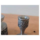 Lot of (2) Vintage Norsk Tinn Pewter Candleholders (Norway)