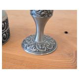 Lot of (2) Vintage Norsk Tinn Pewter Candleholders (Norway)