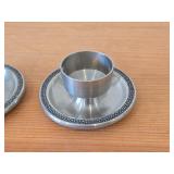 Lot of (2) Vintage 1 1/2" Norsk Tinn Pewter Candleholders (Norway)
